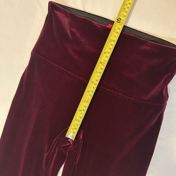 Spanx Velvet Leggings High Waisted Red Burgundy - Size XL - Picture 7 of 11